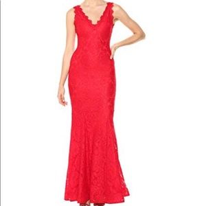 Betsy Adam Allover Lace V neck Dress Size 10